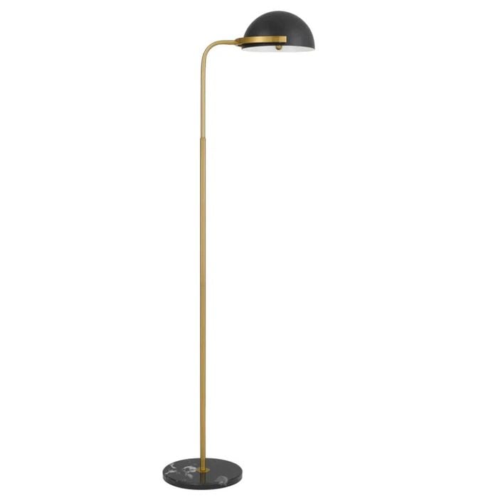 Telbix Pollard Modern Standing Floor Lamp Light Marble Metal Black Antique Gold