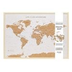 Splosh 93.5cm Travel Framed Cork Board World Map w/ Hook Large