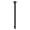 Hotwire 900mm Black Single Vertical Round Slimline Heated Towel Rail