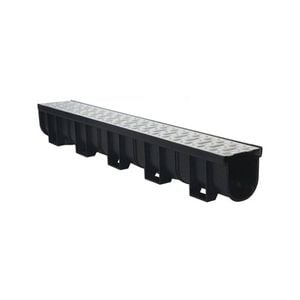 Everhard 3m EasyDRAIN Pressed Stainless Steel Metal Grate and Prejoined Channel