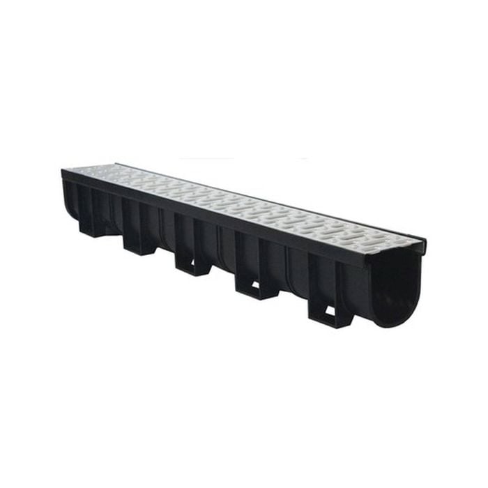 Everhard 3m EasyDRAIN Pressed Stainless Steel Metal Grate and Prejoined Channel