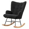 Levede Rocking Chair Armchair Sherpa with Solid Wood Legs Grey Colour
