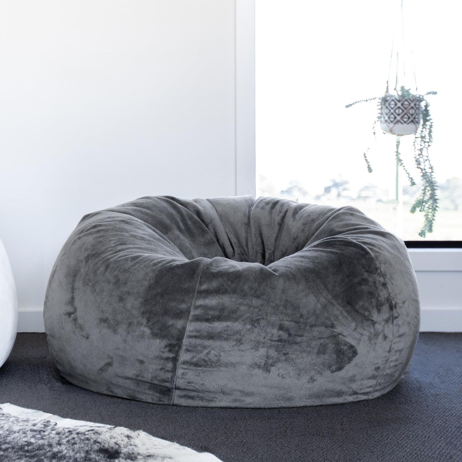 Pierre Fur Bean Bag Charcoal Bunnings Australia