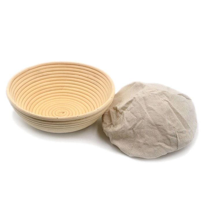 Brunswick Bakers Round Rattan 20cm Bread Banneton w/ Lining Sourdough Basket