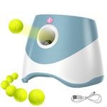 Advwin Automatic Dog Ball Launcher Thrower Interactive Dog Toys with 6 Tennis Balls Blue