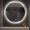 OAKORY 80cm Round LED Bathroom Mirror Swirl Style Backlit Dimmable 3-Colour Light Anti-Fog Memory Function