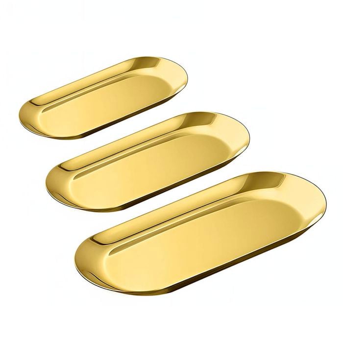 SOGA Gold Nordic Oval Plate Set – 3 Piece