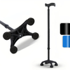 Altus Self-standing Quad Cane Aluminum Adjustable Walking Stick - Black