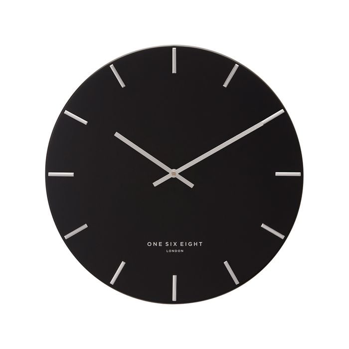 One Six Eight London  Luca Black 40cm Silent Wall Clock