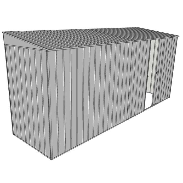 Build-A-Shed 1.2 x 4.5 x 2.0m Skillion Single Sliding Side Door Shed - Zinc