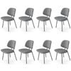 Familand Dining Chairs Set of 8 Padded Seat Kitchen Living Room Chair Corduroy in Grey