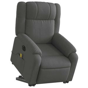 vidaXL Electric Stand up Massage Recliner Chair Armchair Dark Grey Fabric