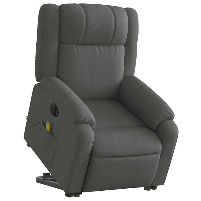 vidaXL Electric Stand up Massage Recliner Chair Armchair Dark Grey Fabric