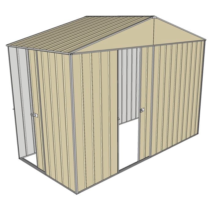 Build-a-Shed 3.0 x 1.5 x 2.3m Gable Single Sliding Side Door Shed - Cream