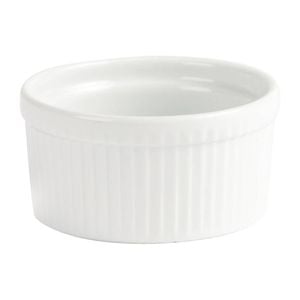 Olympia Whiteware Souffle Dishes Round Porcelain White 105mm (6 Pack)