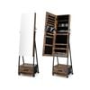 Costway Mobile Mirror Jewellery Cabinet W/drawers Brown