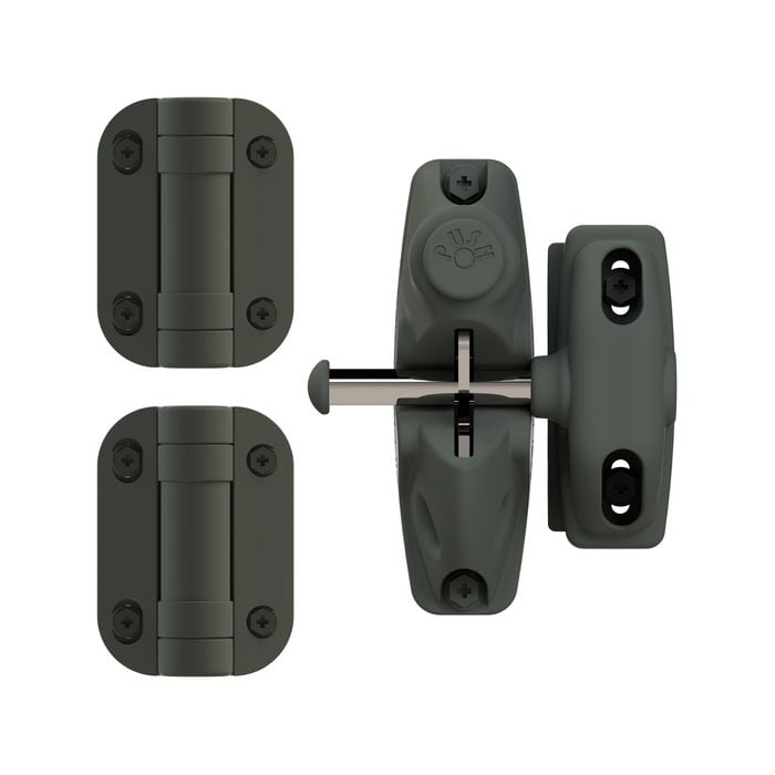 ProtectorAl Woodland Grey G8Safe Double-Sided Gravity Latch And Adjustable Hinges Gravity-X Gate Kit