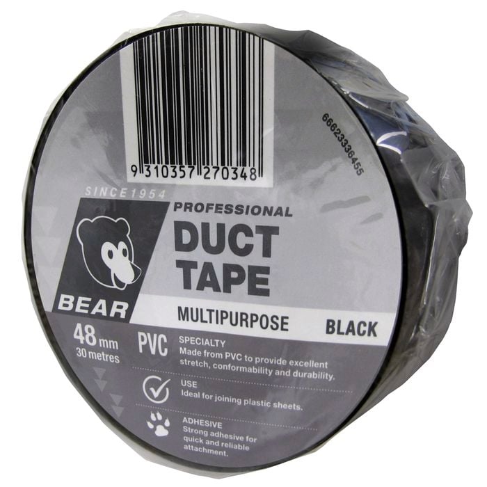 Bear 48mm x 30m Black Norton Duct Tape - Black