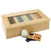 Olympia Tea Box 4 Compartments Light Wood Grain With Window 90x335x200mm Commercial Hospitality Storage