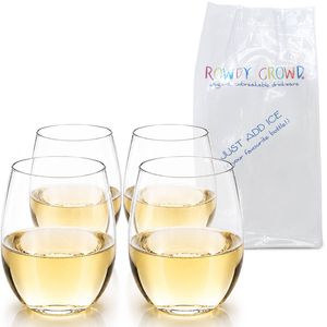 Wine Tumblers Set of 4 - Cool Rowdies - Unbreakable Tritan Plastic Dishwasher Safe