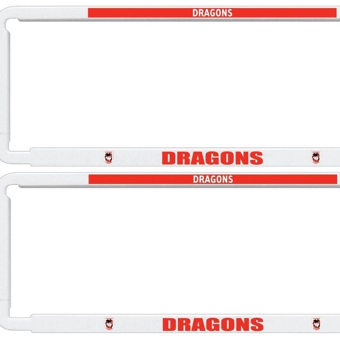 Nrl Car Number Plate Frame Set Of Two - St George Illawarra Dragons - Front/back