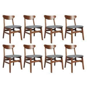 Levede 8pc Wooden Dining Chairs - Walnut