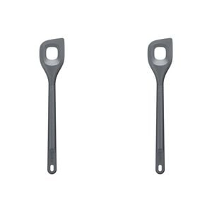 2PK Zyliss Angled Mixing Spoon Silicone/Nylon Cooking Utensil - Grey