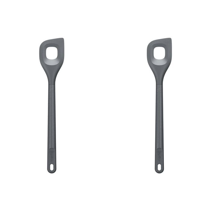 2PK Zyliss Angled Mixing Spoon Silicone/Nylon Cooking Utensil - Grey