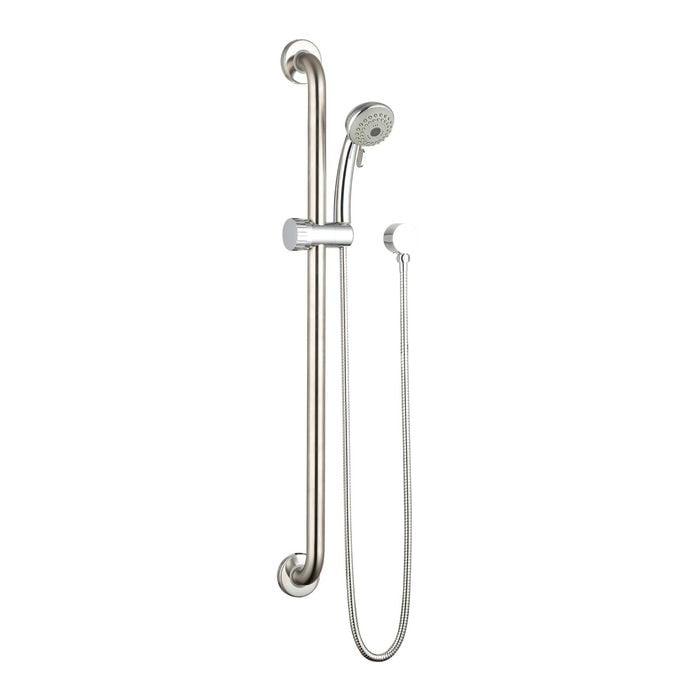 evekare 32 x 900mm Stainless Steel Grab Rail And 3 Function Shower With 2m Hose