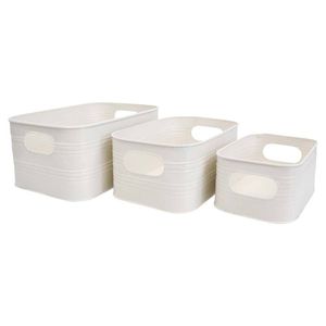 3pc LVD Metal Utility Box Set 29.5x19.5cm/:25x16.5cm/19.8x14cm Ivory