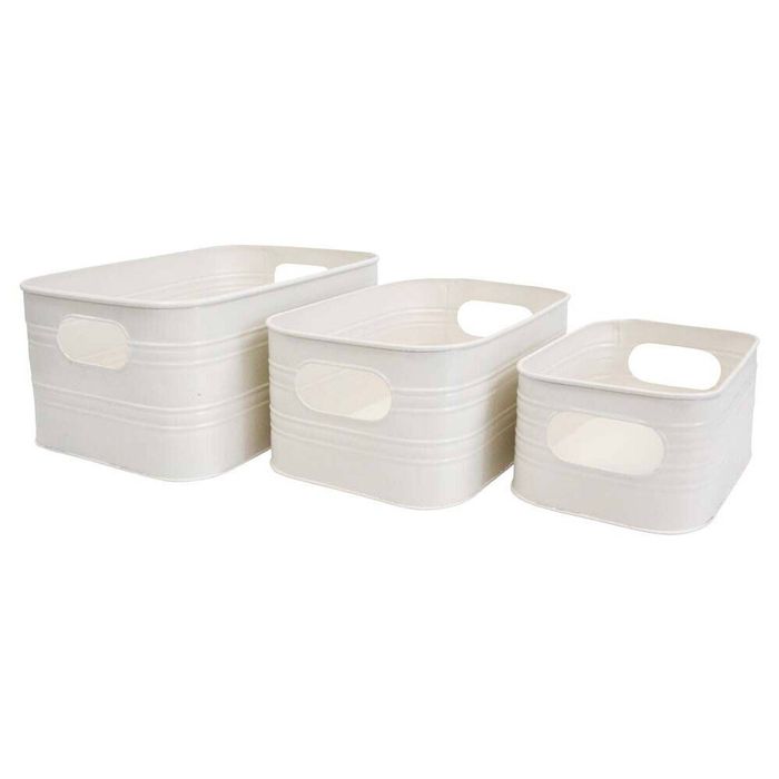 3pc LVD Metal Utility Box Set 29.5x19.5cm/:25x16.5cm/19.8x14cm Ivory