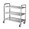 VEVOR Utility Cart Rolling Silver with 3-Tier on Wheels 6 Hooks