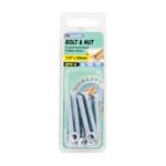 Zenith Bolt & Nut 1/4"x50mm  8pk CSK Head Zinc Plated