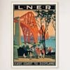 Galrie Captivating Forth Bridge Vintage Travel Poster of Scotland's East Coast Art Print, Wood Frame, 70 x 100cm (28 x 40inch)