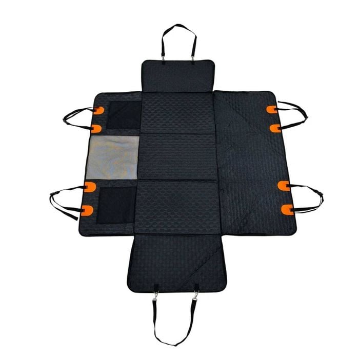P&p Black Orange Pet Car Seat Cover Back Seat Extender Waterproof Dog Travel Protector
