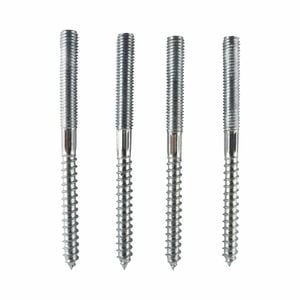Everhang M8 x 100mm Zinc Plated Hanger Bolt - 4 Pack