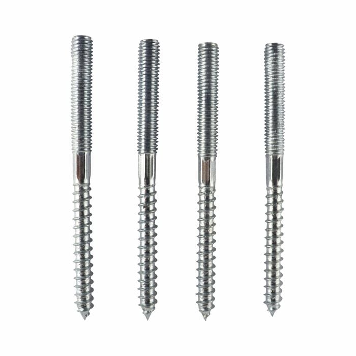 Everhang M8 x 100mm Zinc Plated Hanger Bolt - 4 Pack