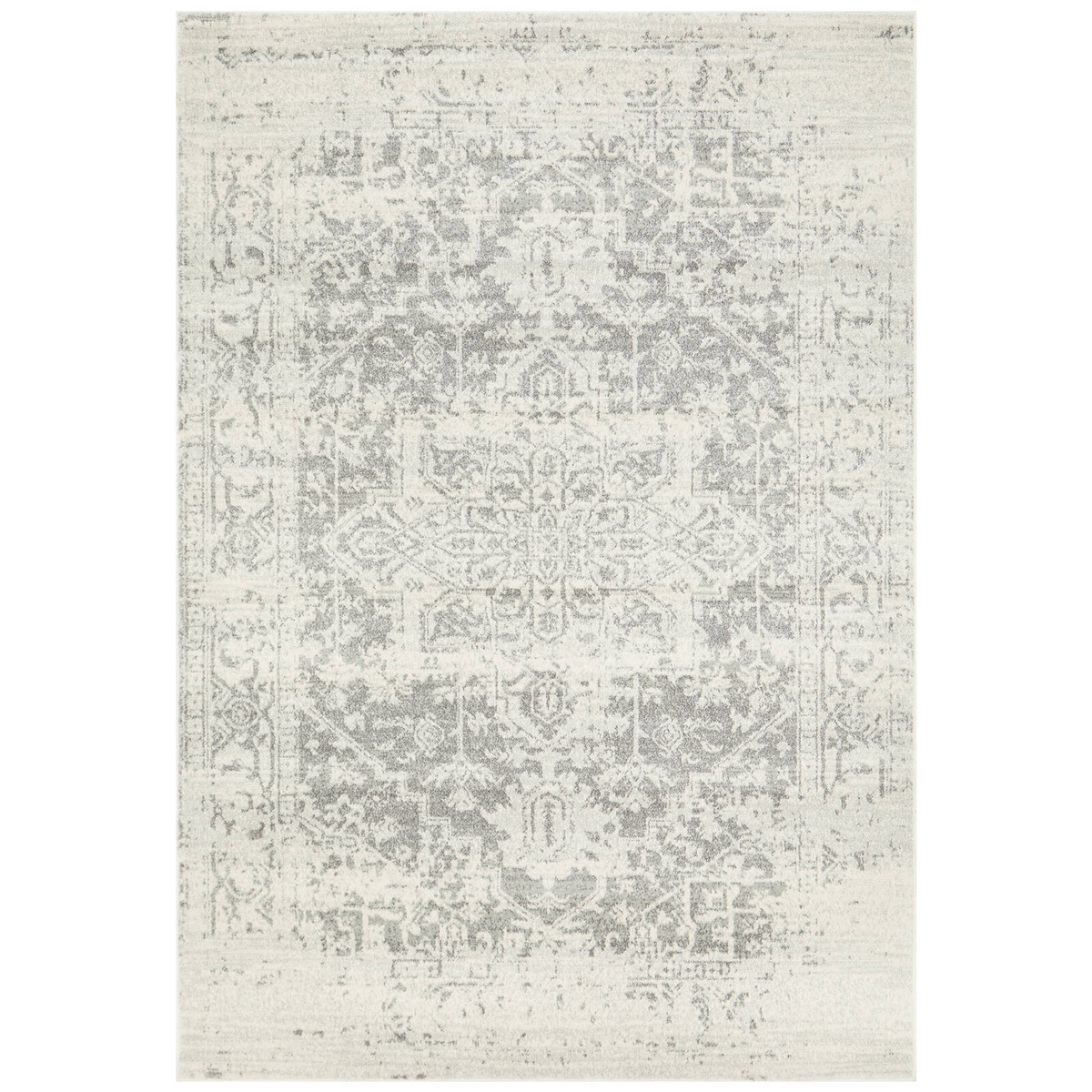 Sense 253 White Silver 330X240Cm Rug - Bunnings Australia