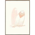 Rayell Framed Kids Artwork Surfboard Natural Cream 50x70cm