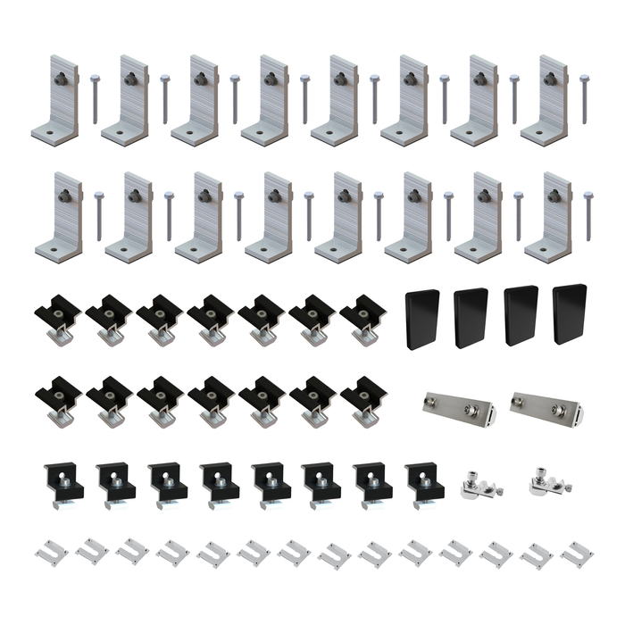 Black Tin Kit 30/35mm for 8 Solar Panels 