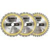 DeWALT 184mm Circular Saw Blades - 3 Pack 2 x 24T/1 x 36T