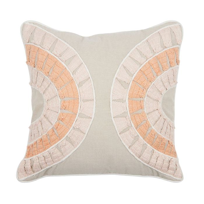 Coast To Coast Home Cameo Cotton Cushion 48x48cm Peach/Natural