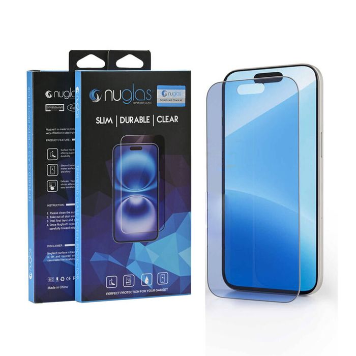 Nuglas Anti-Blue UV Tempered Glass Screen Protector for iPhone 16 Pro