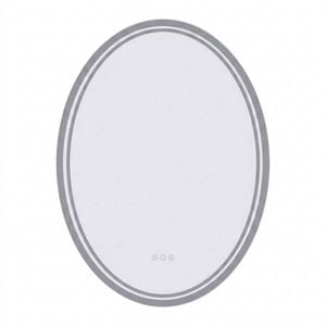 P&p Silver Oval Led Bathroom Mirror Anti Fog Dimmable Backlit Wall Design