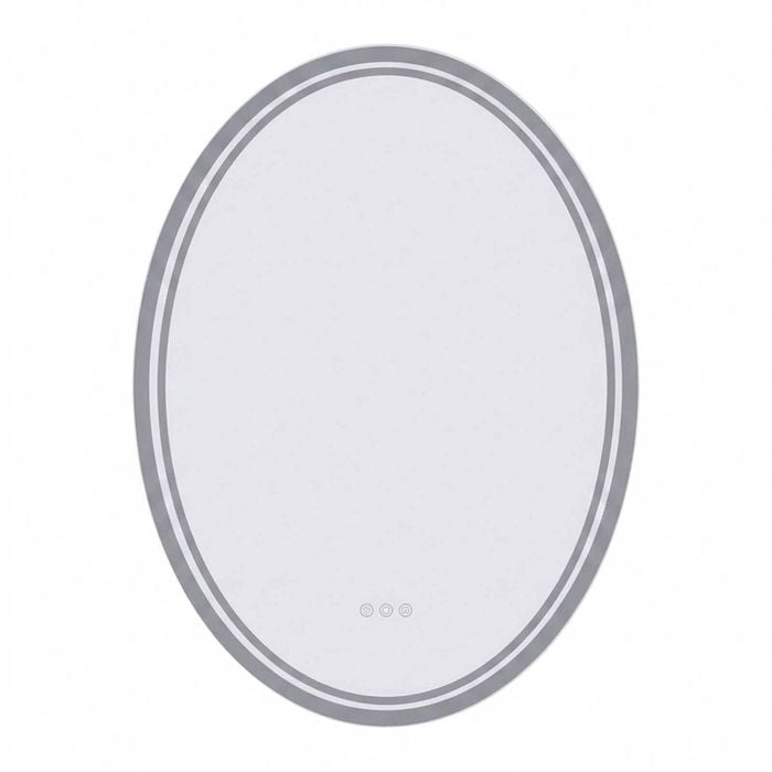 P&p Silver Oval Led Bathroom Mirror Anti Fog Dimmable Backlit Wall Design
