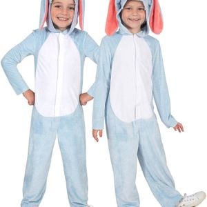 Floppy Ear Kids Blue Bunny Rabbit Animal Onesie Costume - 6-8
