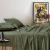 Gioia Casa Vintage Washed 100% Cotton Soft Breathable Sheet Set - Khaki Green - Double