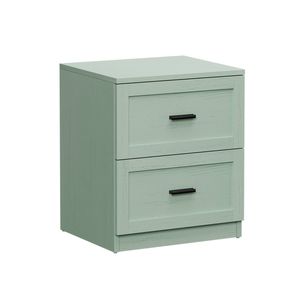 Oikiture Bedside Table 2 Drawers Nightstand Cabinet End Table Green