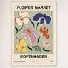 Galrie Flower Market Copenhagen 1980 Art Print - Abstract Floral Poster, Wood Frame, A0 84 x 119cm (33 x 47inch)