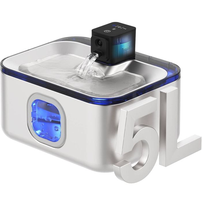 Advwin 5L Automatic Electric Pet Water Fountain Dog Cat Stainless Steel